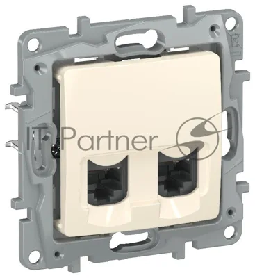 Etika Слоновая кость Розетка компьютерная 2-ая RJ45 кат.6 UTP  | 6723541 | IEK