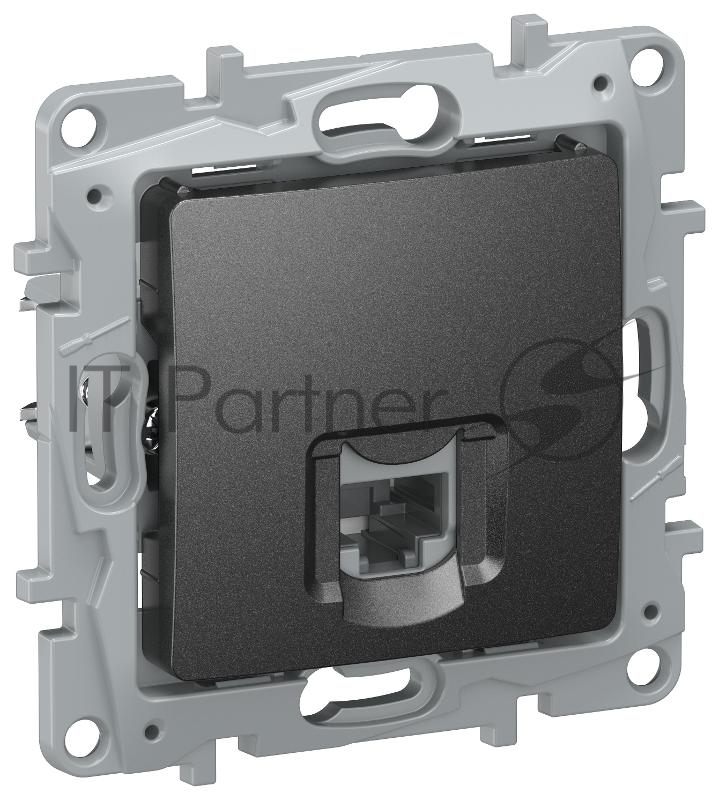 Etika Антрацит Розетка компьютерная RJ45 кат.6 UTP  | 6726531 | IEK