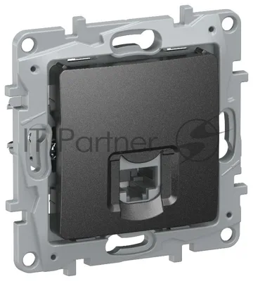 Etika Антрацит Розетка компьютерная RJ45 кат.6 UTP  | 6726531 | IEK