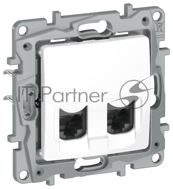 Etika Белый Розетка компьютерная 2-ая RJ45 кат.6 UTP  | 6722541 | IEK