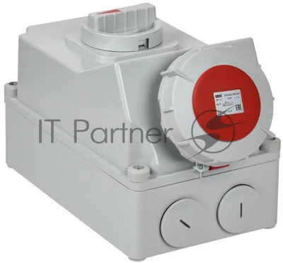 Розетка с механической блокировкой ССИ-834 63А-6ч 380В 3P+PE IP67 | PSR12-063-4-5-67 | IEK