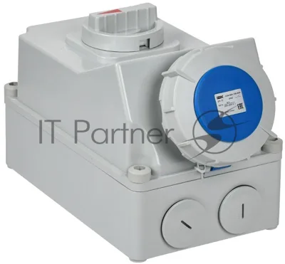 Розетка с механической блокировкой ССИ-833 63А-6ч 220В 2P+PE IP67 | PSR11-063-3-5-67 | IEK