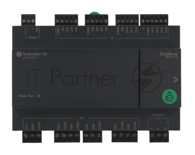 Реле интеллектуальное SR1, 220 VAC, 24 IO: 16 DI, 8 DO, 1xRS485, 1xUSB, без дисплея, без возможности расширения | ZR1PA00P7 | Systeme Electric