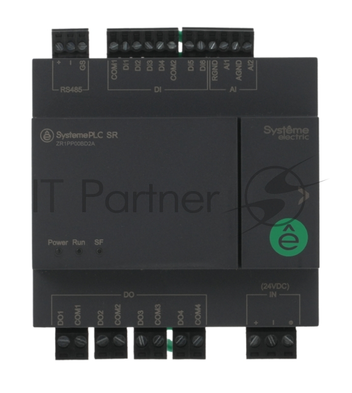 Интеллектуальное реле SR1; 24 VDC; 12 IO: 6 DI, 4 DO (реле); 2 AI; 1xRS485 | ZR1PP00BD2A | SE