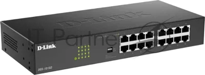 Коммутатор D-Link DGS-1016D/V/K1A, 16×1 Гбит/с, неуправляемый