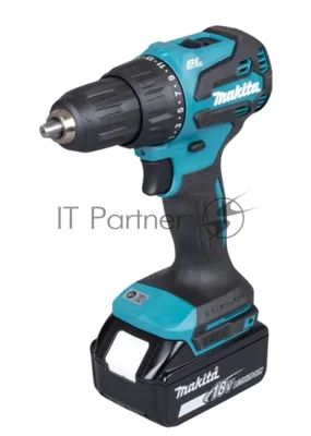 Дрель-шуруповерт Makita DHP490F003, 18 В, 3 Ач, 50 Нм, бесщеточный, ударный
