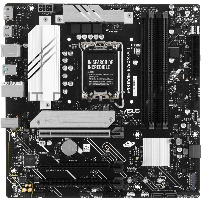 Материнская плата ASUS PRIME B760M-A II-CSM, LGA1700, Intel B760, 4xDDR5, 4xSATA 6Gb/s, 2xM.2, 1xPCIe 5.0 x16, 1xPCIe 4.0 x16 (x4), 1xPCIe 4.0 x16 (x1), 1xDisplayPort, 1xHDMI, 1x 2.5Gb LAN, 2xUSB 3.2 Gen 2 Type-A, 4xUSB 2.0 Type-A, 3x3.5 мм, 7.1, microATX