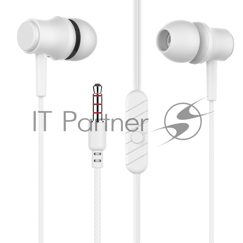 Наушники проводные вакуумные AUX с МК без рег.громкости More choice G16 (White)