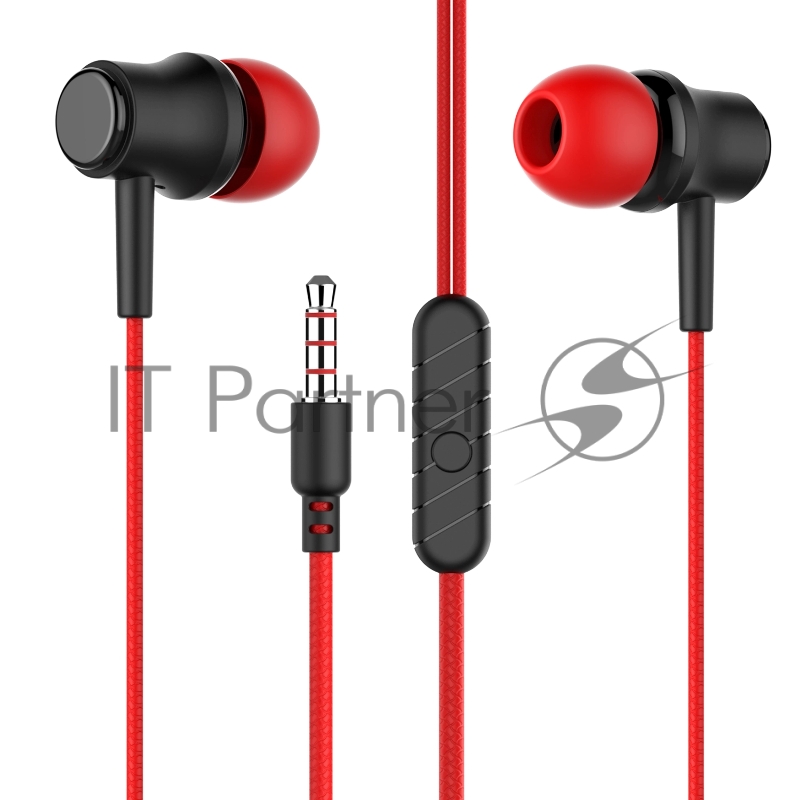 Наушники проводные вакуумные AUX с МК без рег.громкости More choice G16 (Red)