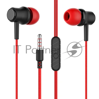 Наушники проводные вакуумные AUX с МК без рег.громкости More choice G16 (Red)