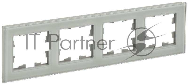 BRITE Рамка 4-ая РУ-4-2-БрД стекло дымчатый | BR-M42-G-K30 | IEK