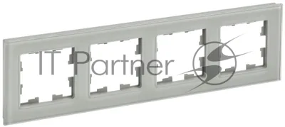 BRITE Рамка 4-ая РУ-4-2-БрД стекло дымчатый | BR-M42-G-K30 | IEK