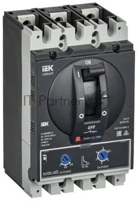 ARMAT Авт. выкл. лит. корпус 3P D 150кА 125А ТМ рег. | AR-MCCB-3D-150-0125A-ATUC | IEK