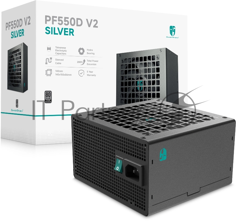 Блок питания Deepcool ATX 550W PF550D V2 80+ silver (20+4pin) APFC 120mm fan 3xSATA RTL