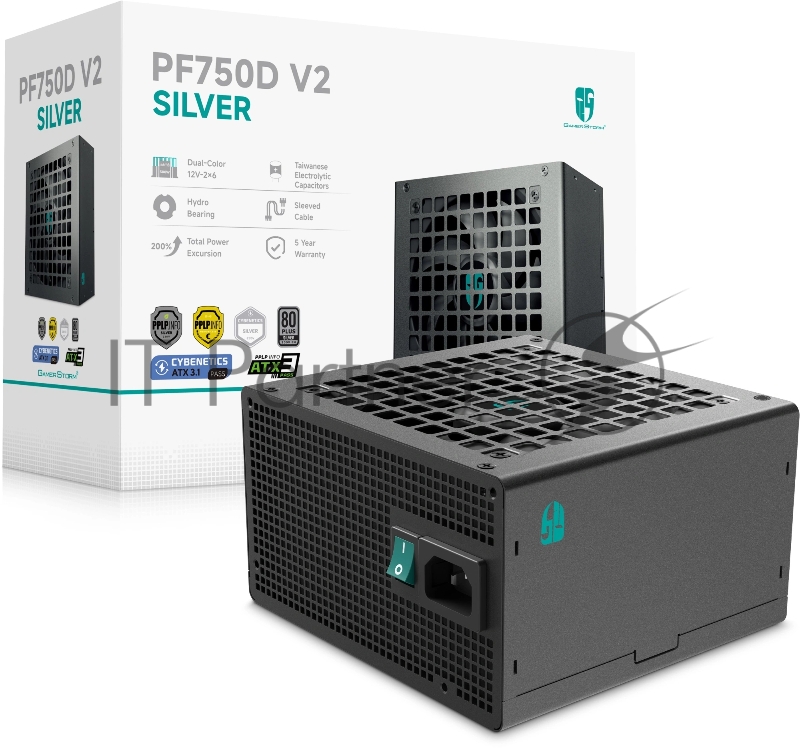 Блок питания Deepcool ATX 750W PF750D V2 80+ silver (20+4pin) APFC 120mm fan 3xSATA RTL