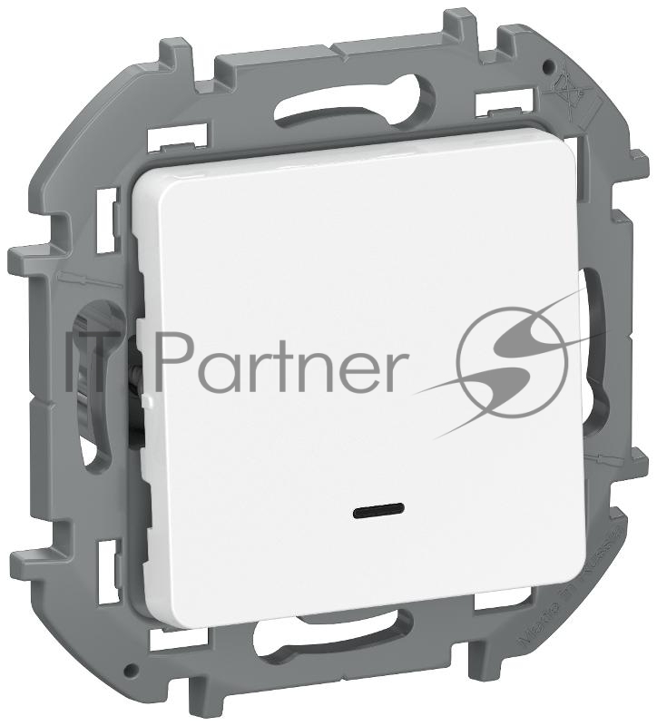 Inspiria Белый Переключатель 1-клавишный с подсветкой 6L 10АХ быстрозажимные клеммы  | 6736601 | IEK