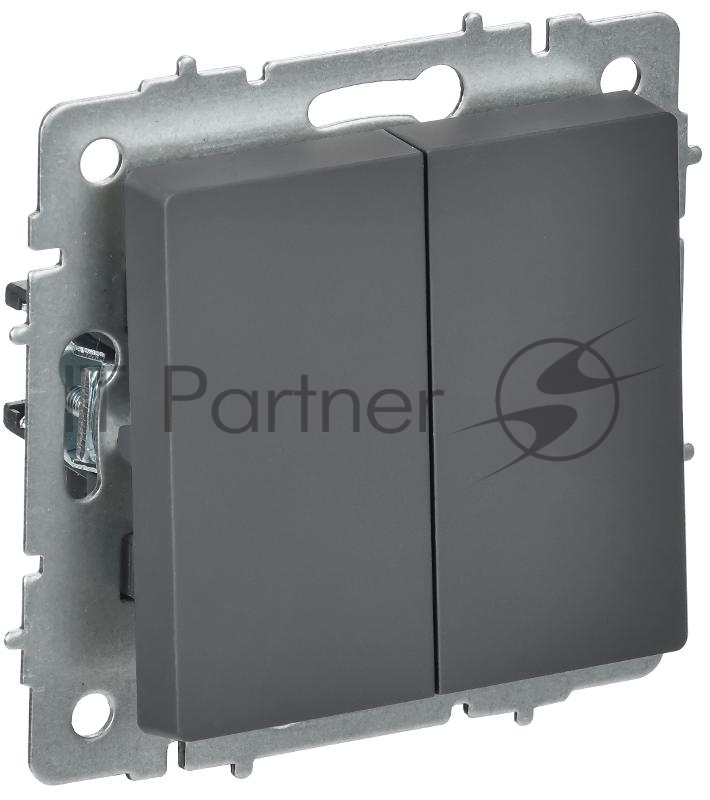 BRITE Выключатель 2-клавишный перекрестный 10А ВС10-2-3-БрГ графит | BR-V23-0-10-K53 | IEK