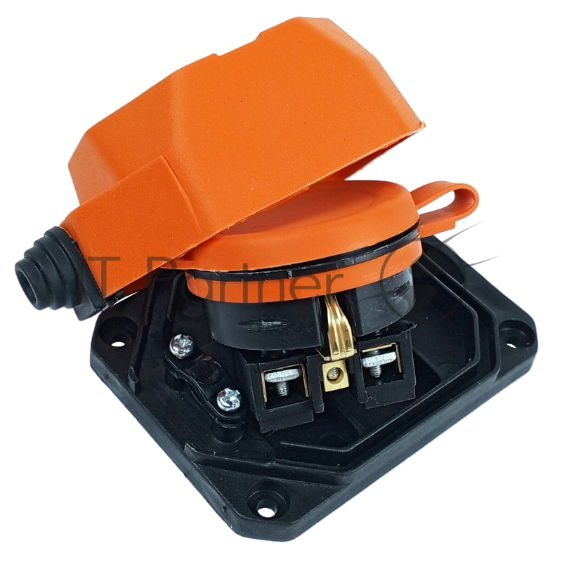 Колодка AY-KA ОУ 1-ая каучук с/з 16A IP44 оранжевый (5510004)