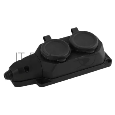 Колодка AY-KA ОУ 2-ая каучук с/з 16A IP44 черная (5520000)