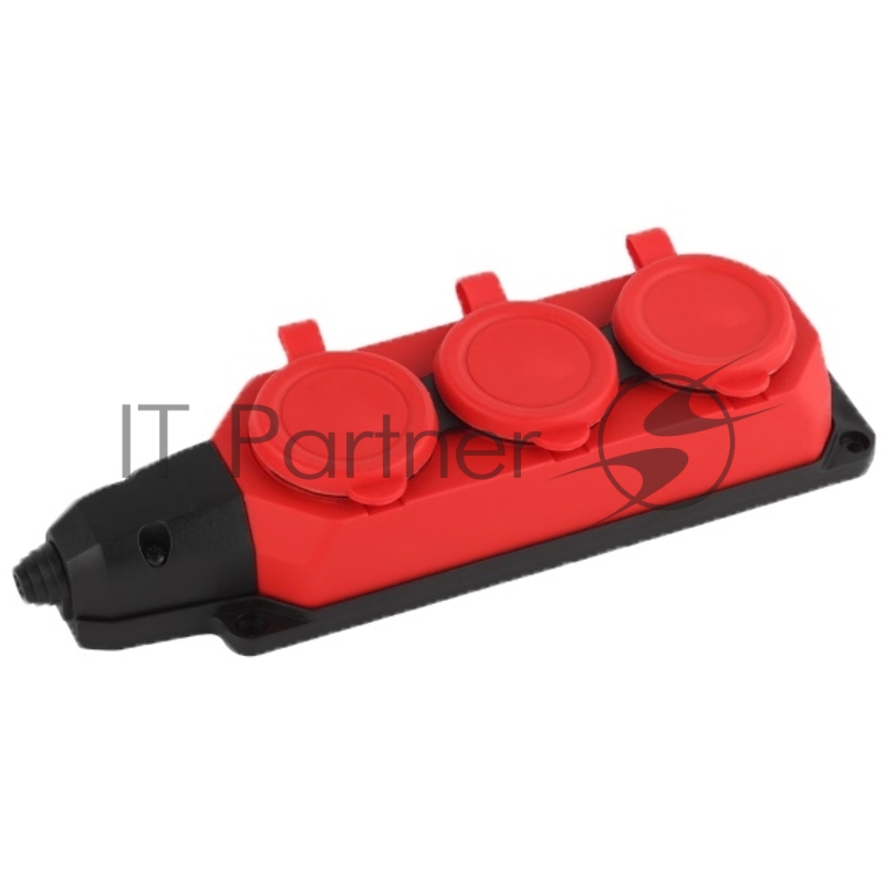 Колодка AY-KA ОУ 3-ая каучук с/з 16A IP44 красный (5530001)