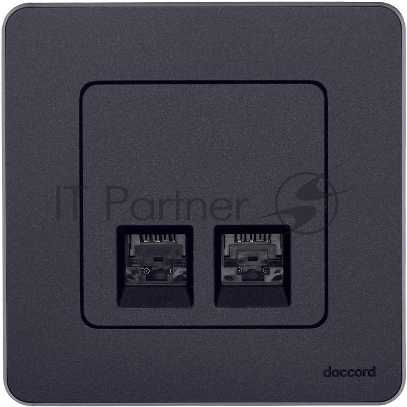 Inspiria Антрацит Розетка 2-ая компьютерная RJ45 С/У категория 6 UTP | 673843 | Legrand; замена на арт. ИЭК 6738431