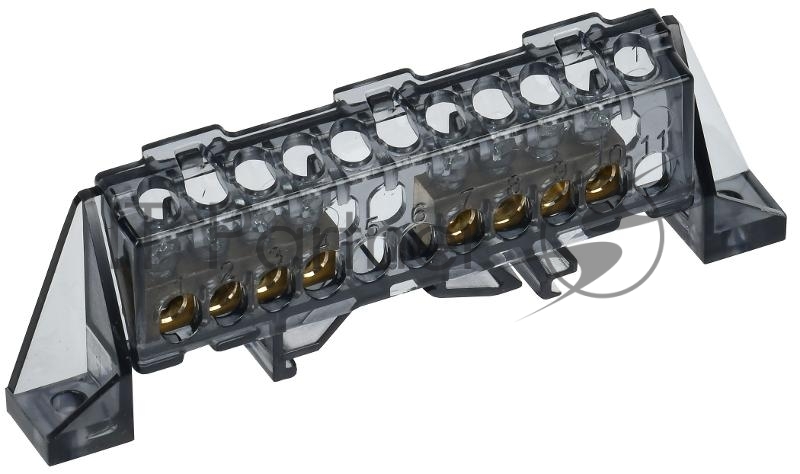 TEKFOR Шина N "ноль" в комбинированном DIN-изоляторе "Стойка" 6х9-(4+4)-Ч | TF-NN10-44-DP-K02 | IEK
