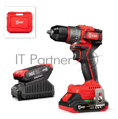 Дрель-шуруповерт КВТ DBR-20-13, 20 В, 2 Ач, 60 Нм, бесщеточный