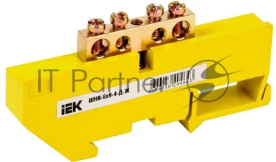 Шина PE "земля" на DIN-изоляторе ШНИ-6х9-4-Д-Ж | YNN10-69-4D-K05 | IEK
