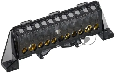TEKFOR Шина N "ноль" в комбинированном DIN-изоляторе "Стойка" 8х12-(5+5)-Ч | TF-NN20-55-DP-K02 | IEK