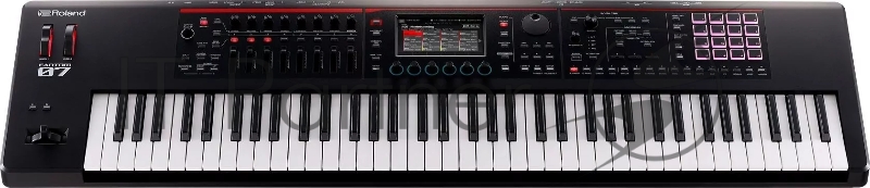Синтезатор/рабочая станция ROLAND [FANTOM-07] с 76 клавишами (чувствительными к скорости нажатия), генератором ZEN-Core/SuperNATURAL, более 3 500 тембров. Есть сенсорный экран, 16 пэдов с RGB-подсветкой, секвенсор, арпеджиатор, аудиоинтерфейс, MIDI