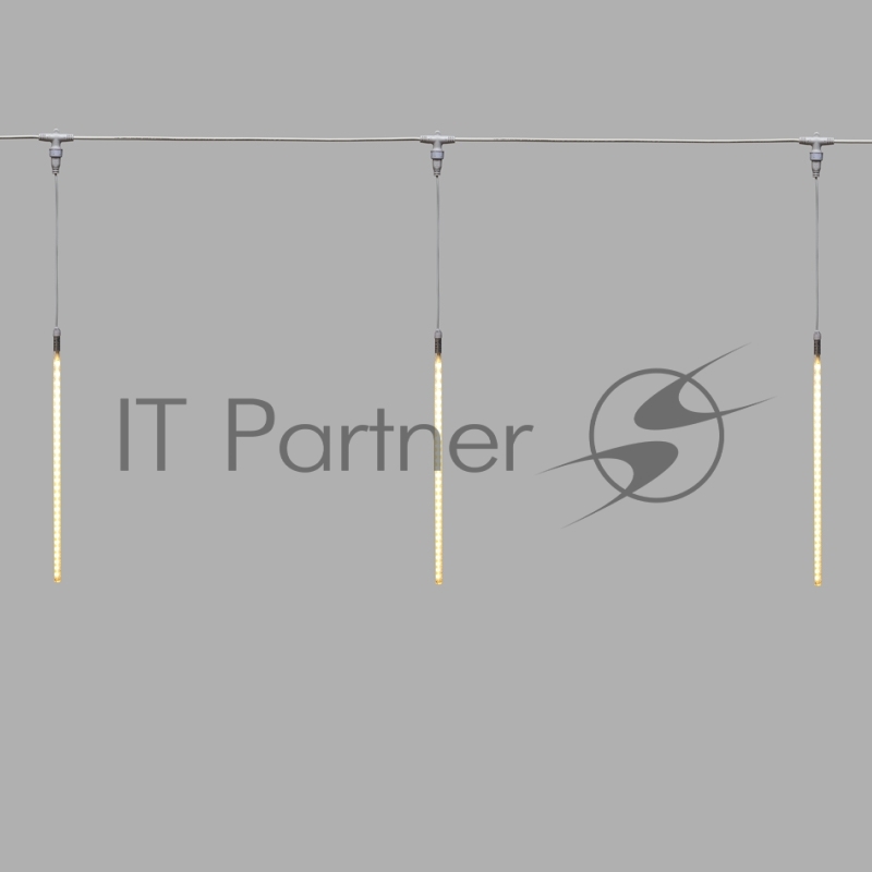 Гирлянда Тающие сосульки комплект 10 шт. х 30см, шаг 100см, 420 LED ТЕПЛЫЙ БЕЛЫЙ, белый каучук, IP65, 24В, соединяется NEON-NIGHT