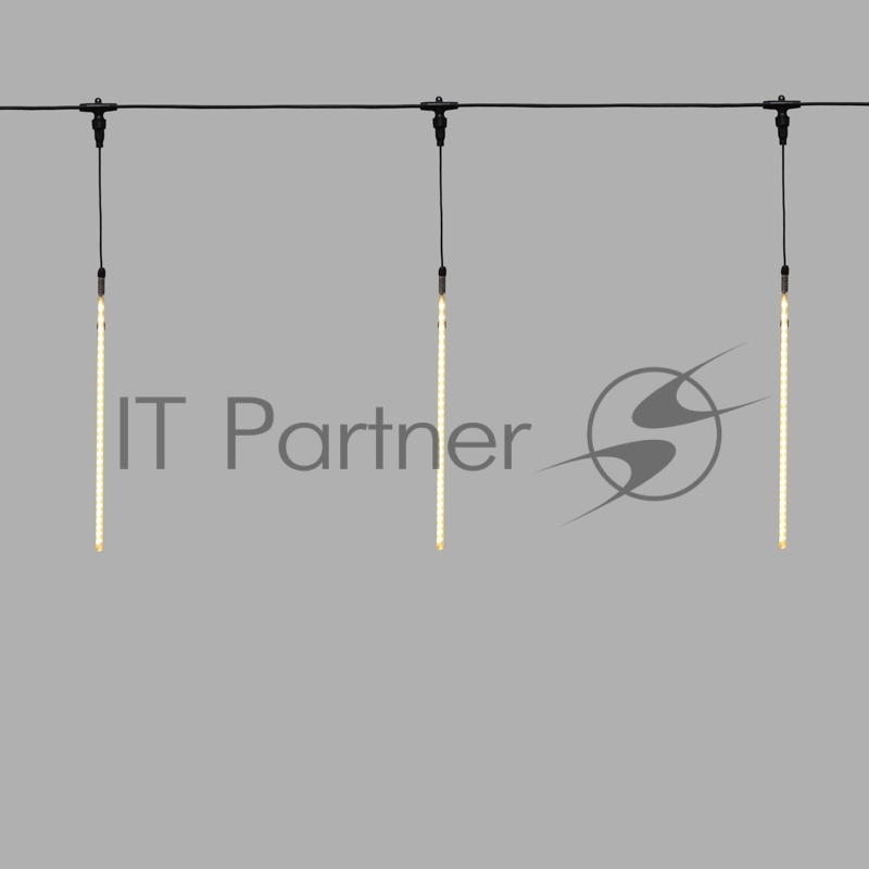 Гирлянда Тающие сосульки комплект 10 шт. х 30см, шаг 100см, 420 LED ТЕПЛЫЙ БЕЛЫЙ, черный каучук, IP65, 24В, соединяется NEON-NIGHT