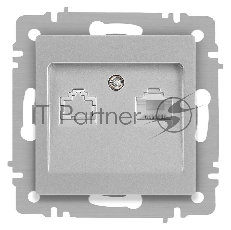Розетка Intro Accent 6-303-03 информационная RJ45, IP20, СУ, алюминий | Б0063630 | Intro