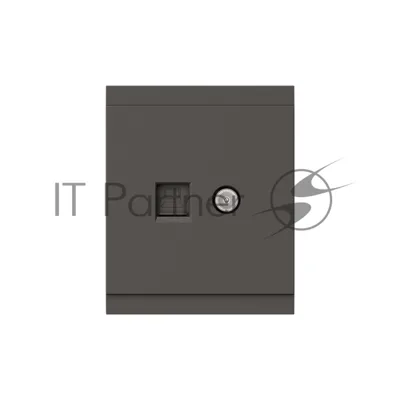 Розетка SETE компьютерная RJ45 кат6 + TV с/у графит IP20/IP44 KRANZ