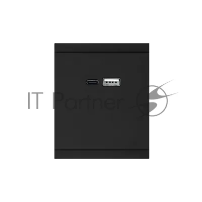 Розетка SETE USB-A+Type-C 3А с функцией быстрой зарядки антрацит IP20/IP44 KRANZ
