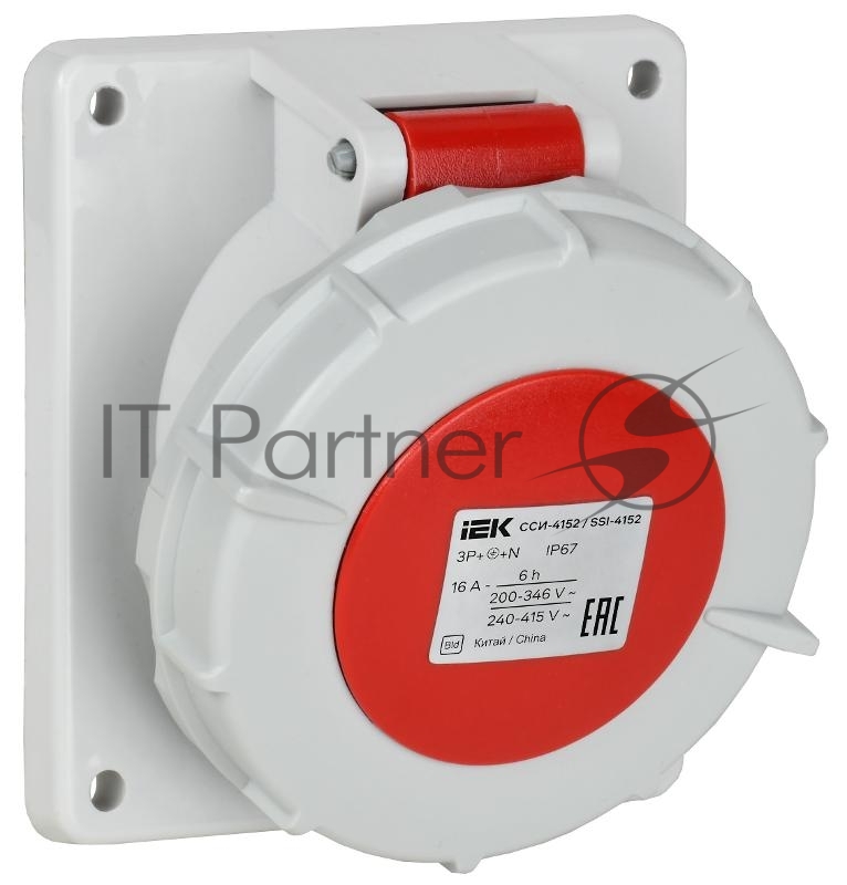 Розетка встраиваемая угловая ССИ-4152 16А-6ч 380В 3P+PE+N IP67| PSR42-016-5-0-67| IEK