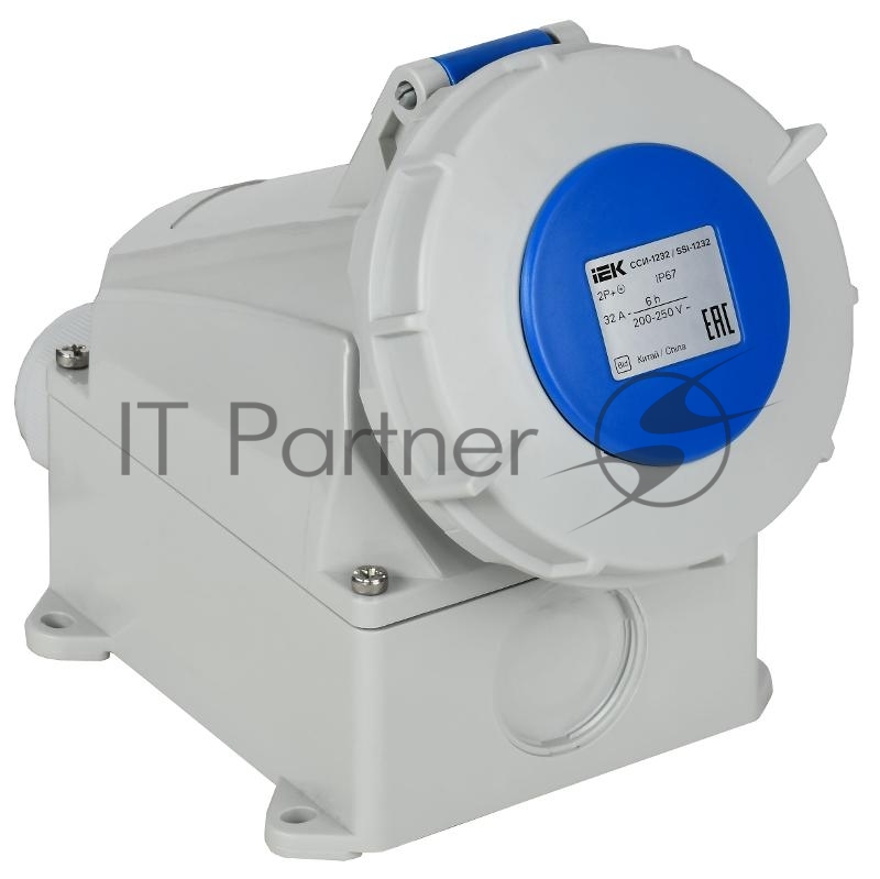 Розетка стационарная ССИ-1232 32А-6ч 220В 2P+PE IP67 | PSR11-032-3-0-67 | IEK