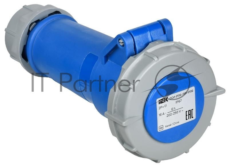 Розетка переносная ССИ-2132 16А-6ч 220В 2P+PE IP67| PSR21-016-3-0-67| IEK