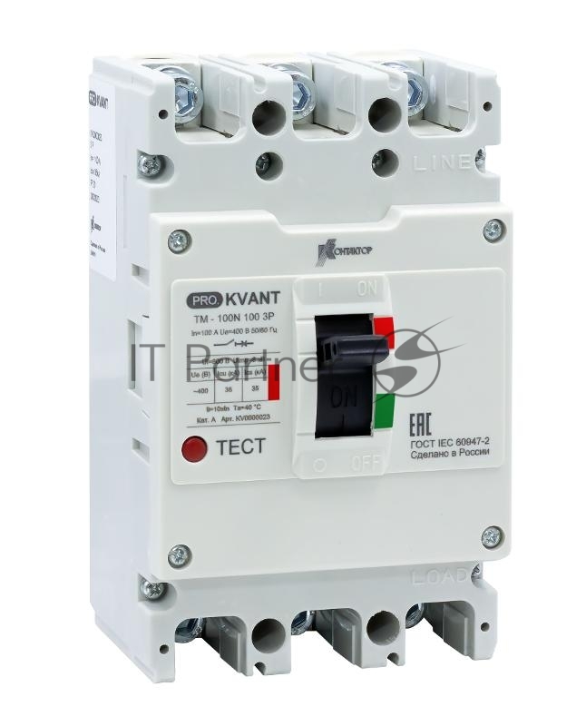 Выключатель автоматический PRO.KVANT TM-100H 3P 100A 70kA | KV0000041 | Контактор (Legrand)