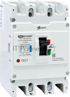 Выключатель автоматический PRO.KVANT TM-250H 3P 225A 70kA | KV0000089 | Контактор (Legrand)