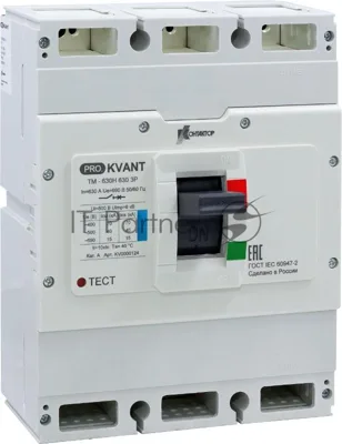Выключатель автоматический PRO.KVANT TM-630H 3P 500A 70kA | KV0000123 | Контактор (Legrand)