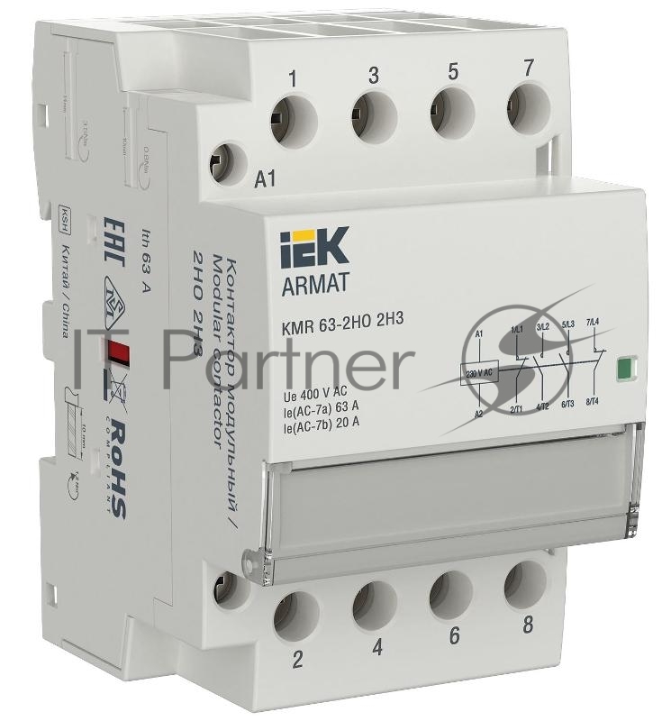 ARMAT Контактор модульный KMR 63А 230В AC 2НО 2НЗ | AR-KMR10-063-22-230 | IEK