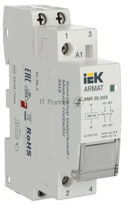 ARMAT Контактор модульный KMR 20А 230В AC 2НЗ | AR-KMR10-020-02-230 | IEK