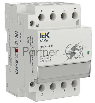ARMAT Контактор модульный KMR 63А 48В AC 4НО | AR-KMR10-063-40-048 | IEK