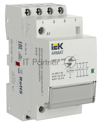 ARMAT Контактор модульный KMR 25А 24В AC/DC 4НЗ | AR-KMR20-025-04-024 | IEK