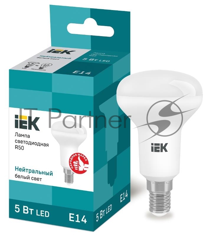 Лампа светодиодная LED 5Вт Е14 220В 4000К R50 рефлектор | LLE-R50-5-230-40-E14 | IEK