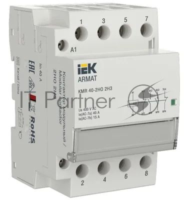 ARMAT Контактор модульный KMR 40А 24В AC/DC 2НО 2НЗ | AR-KMR20-040-22-024 | IEK