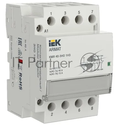 ARMAT Контактор модульный KMR 40А 230В AC 3НО 1 НЗ | AR-KMR10-040-31-230 | IEK