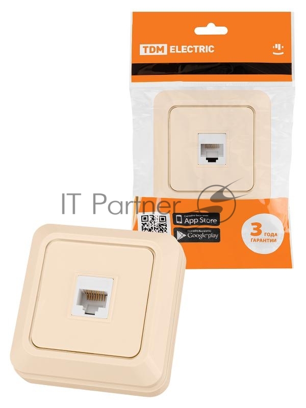 Розетка компьютерная (RJ-45) открытой установки IP20, сл. кость "Ладога" SQ1801-0117 TDM