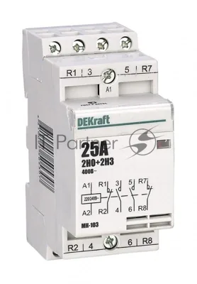Контактор модульный 2НО+2НЗ 25А 230В МК-103 18069DEK DEKraft